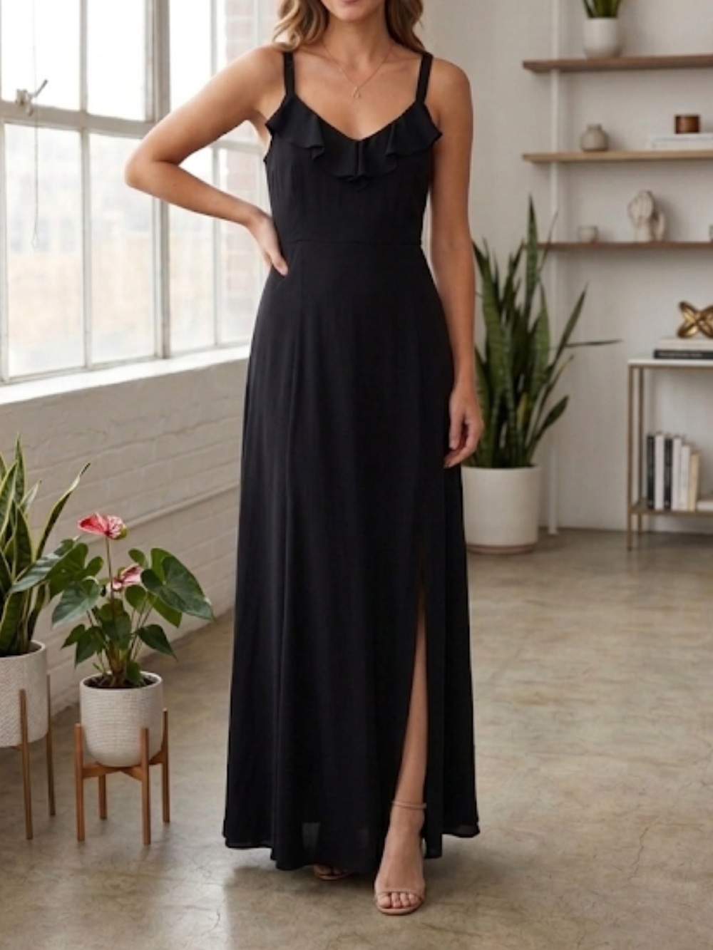 Old Navy Black Casual Midi/Maxi Dress Size S